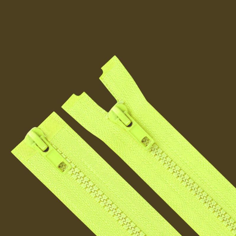 Casa si Gradina - Decoratiuni - DIY - Articole mercerie - Fermoar dublu plastic detasabil Crisalida, 2 cursoare, lungime 65 cm, Galben neon - Infinity.ro