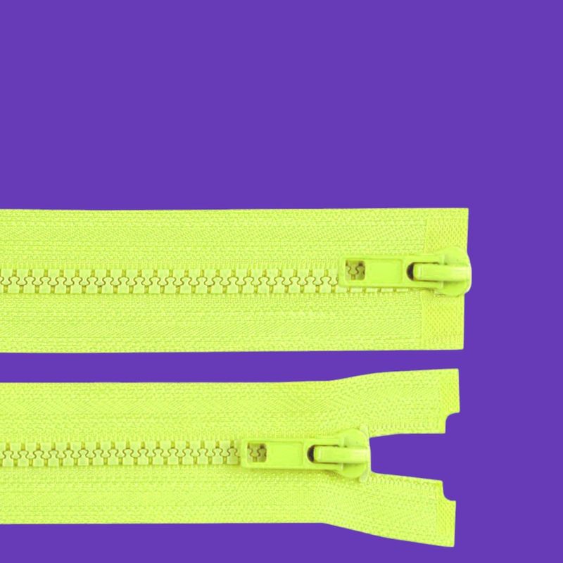 Casa si Gradina - Decoratiuni - DIY - Articole mercerie - Fermoar dublu plastic detasabil Crisalida, 2 cursoare, lungime 65 cm, Galben neon - Infinity.ro