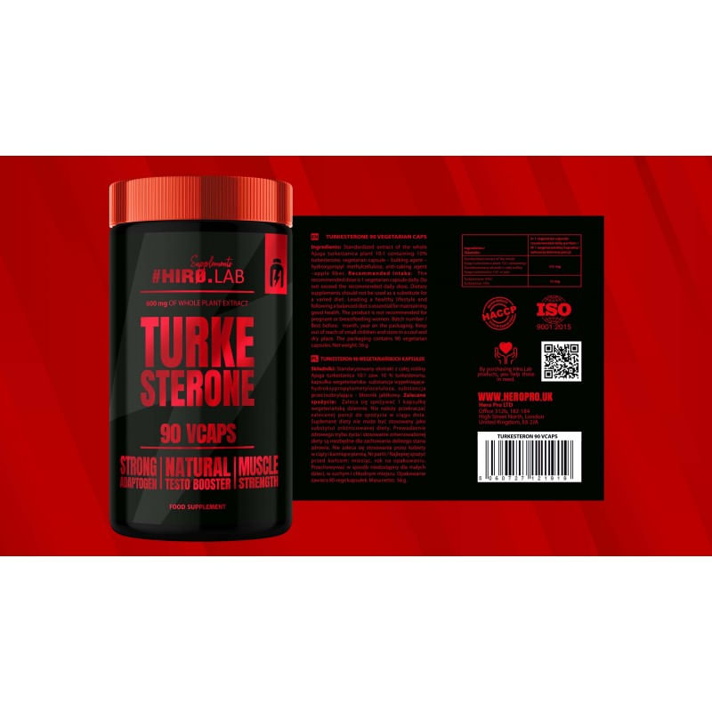 Ingrijire personala si Cosmetice - Sanatate si wellness - Suplimente alimentare - Vitamine si minerale - Turkesterone 90 Capsule, Hiro Lab - Infinity.ro