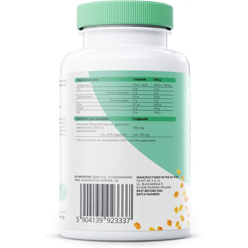 Ingrijire personala si Cosmetice - Sanatate si wellness - Suplimente alimentare - Vitamine si minerale - Fenugreek 550mg 60 Capsule, Osavi - Infinity.ro