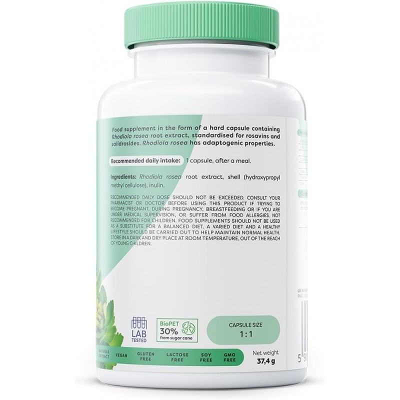 Ingrijire personala si Cosmetice - Sanatate si wellness - Suplimente alimentare - Vitamine si minerale - Rhodiola 500mg - 60 vegan capsule, Osavi - Infinity.ro