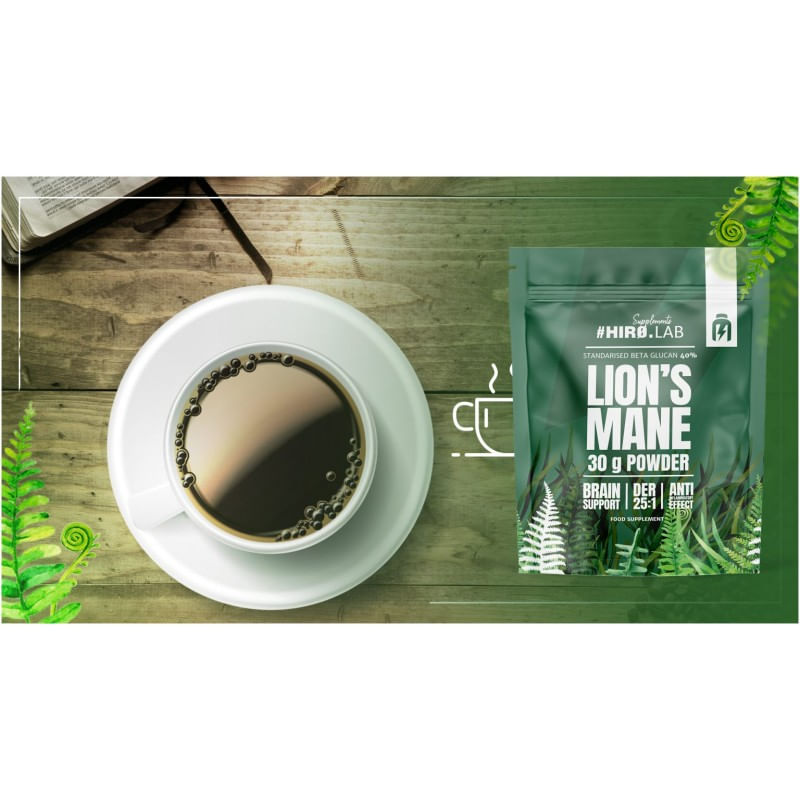 Ingrijire personala si Cosmetice - Sanatate si wellness - Suplimente alimentare - Vitamine si minerale - Lion’s Mane Extract pulbere 25:1 500mg – 30 grame, Hiro Lab - Infinity.ro