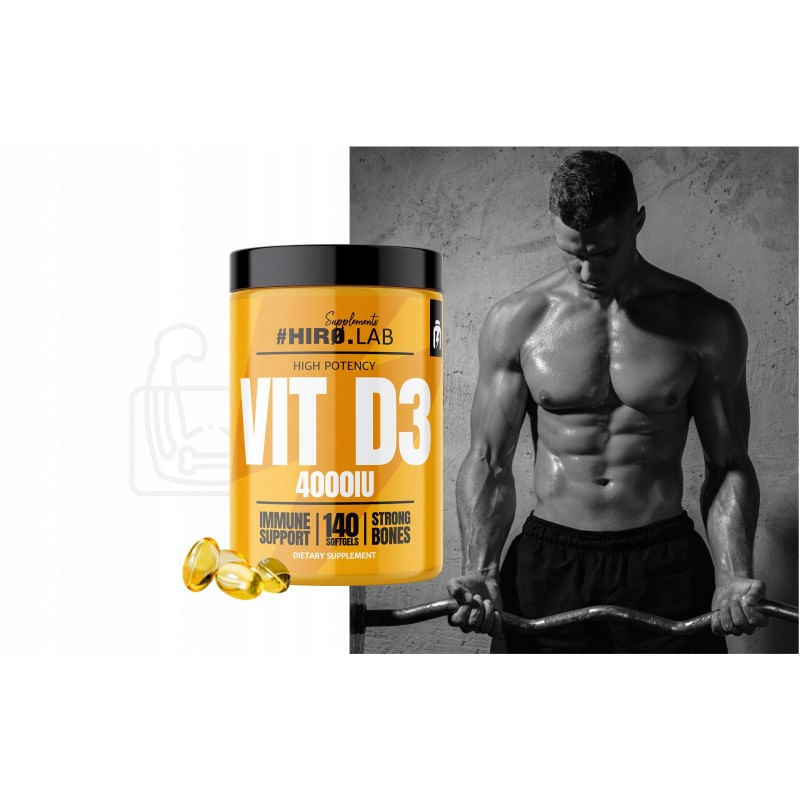 Ingrijire personala si Cosmetice - Sanatate si wellness - Suplimente alimentare - Vitamine si minerale - Vitamin D3 4000IU - 140 Capsule moi, Hiro Lab - Infinity.ro