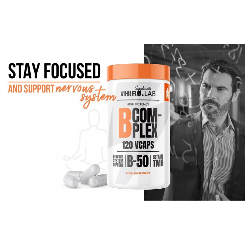 Ingrijire personala si Cosmetice - Sanatate si wellness - Suplimente alimentare - Vitamine si minerale - Vitamin B Complex - 120 Capsule, Hiro Lab - Infinity.ro