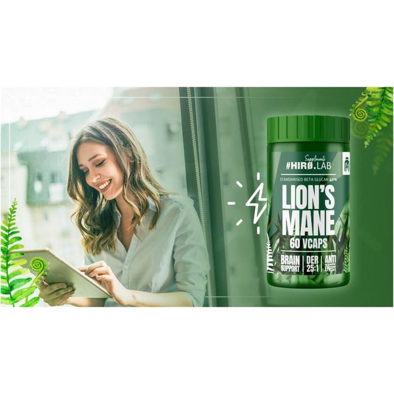 Ingrijire personala si Cosmetice - Sanatate si wellness - Suplimente alimentare - Vitamine si minerale - Lion’s Mane Extract 25:1 500mg - 60 Capsule, Hiro Lab - Infinity.ro
