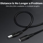 Casa si Gradina - Electrice - Smart Home - Accesorii control acces si supraveghere - Cablu de Alimentare, Extensie Mufata de 20m MRG M1168, Mufa 5.5mm, Negru - Infinity.ro