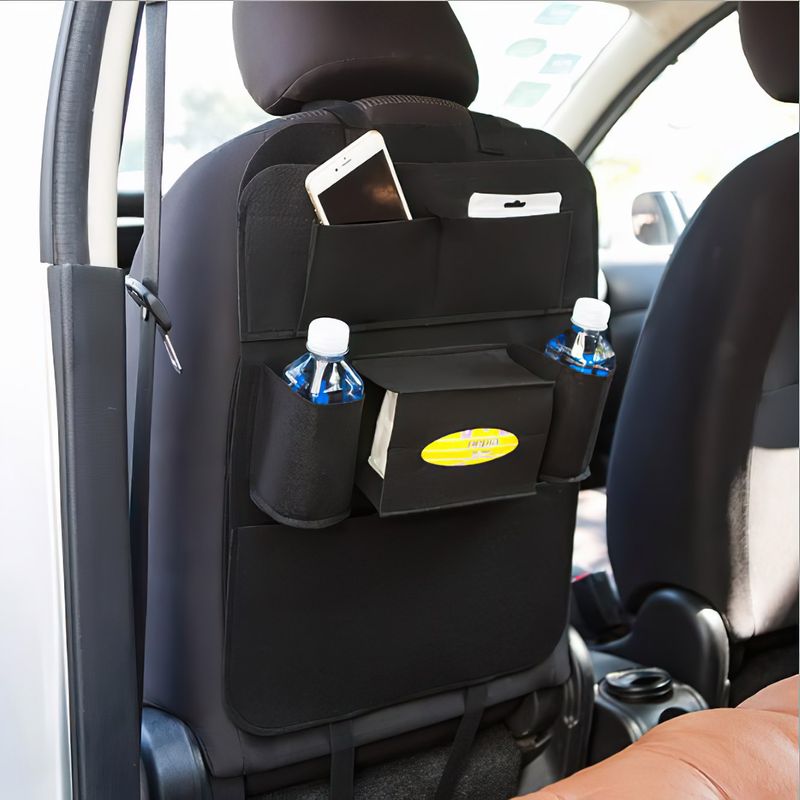 Auto si Moto - Piese auto si accesorii - Interior auto - Accesorii interior - Organizator auto MRG M583, Pentru spatar, 6 compartimente, Negru - Infinity.ro