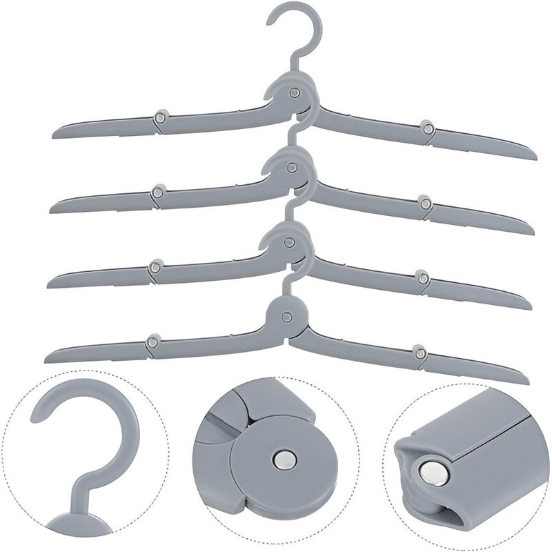 Casa si Gradina - Mobilier - Organizare si depozitare - Umerase si valeti - Umeras pliabil de calatorie, flippy, mini cuier portabil pentru haine, suport de uscare, 14x7x1.4cm, gri - Infinity.ro