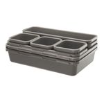 Casa si Gradina - Mobilier - Organizare si depozitare - Cutii depozitare - Set 8 cutii depozitare, pentru sertar, cosmetice, ustensile bucatarie, textile, plastic, gri, flippy, 23.5 x 16 cm - Infinity.ro