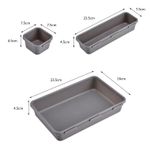 Casa si Gradina - Mobilier - Organizare si depozitare - Cutii depozitare - Set 8 cutii depozitare, pentru sertar, cosmetice, ustensile bucatarie, textile, plastic, gri, flippy, 23.5 x 16 cm - Infinity.ro