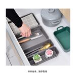 Casa si Gradina - Mobilier - Organizare si depozitare - Cutii depozitare - Set 8 cutii depozitare, pentru sertar, cosmetice, ustensile bucatarie, textile, plastic, gri, flippy, 23.5 x 16 cm - Infinity.ro