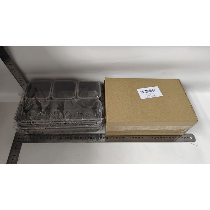 Casa si Gradina - Mobilier - Organizare si depozitare - Cutii depozitare - Set 8 cutii depozitare, pentru sertar, cosmetice, ustensile bucatarie, textile, plastic, gri, flippy, 23.5 x 16 cm - Infinity.ro