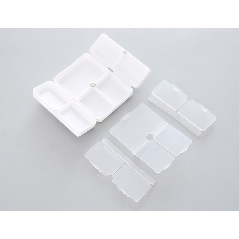 Casa si Gradina - Mobilier - Organizare si depozitare - Cutii depozitare - Cutie depozitare medicamente, 7 compartimente sigilate individual, pliabila, portabila, flippy, alb/verde - Infinity.ro