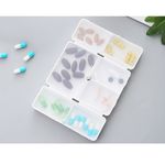 Casa si Gradina - Mobilier - Organizare si depozitare - Cutii depozitare - Cutie depozitare medicamente, 7 compartimente sigilate individual, pliabila, portabila, flippy, alb/verde - Infinity.ro