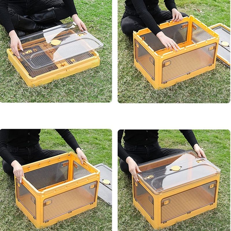 Casa si Gradina - Mobilier - Organizare si depozitare - Cutii depozitare - Cutie de depozitare pliabila, flippy, cu capac, 85 l, plastic, 60x42x34 cm, verde - Infinity.ro