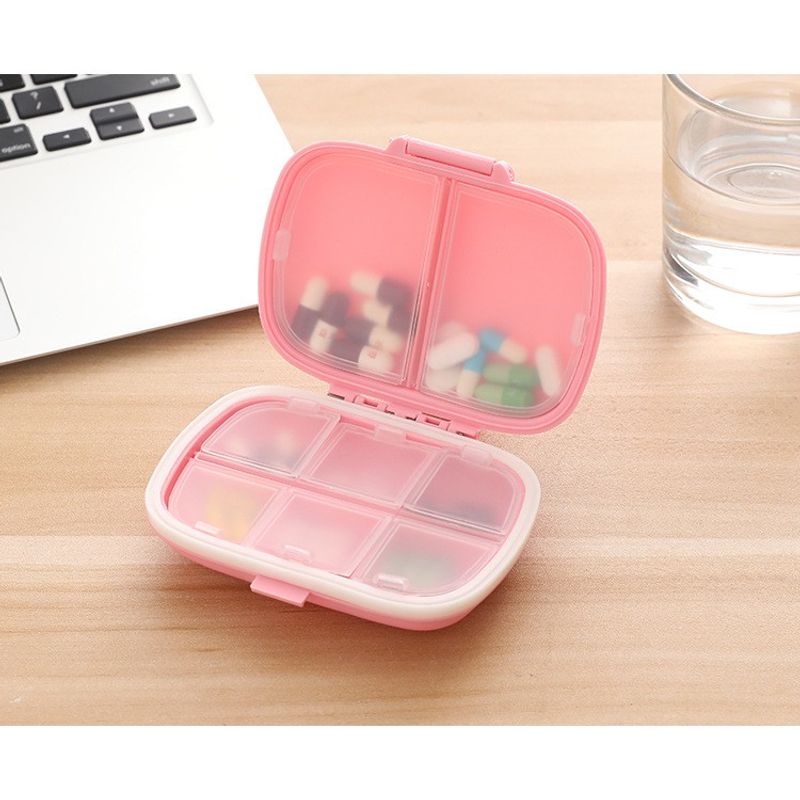 Casa si Gradina - Mobilier - Organizare si depozitare - Cutii depozitare - Organizator medicamente, plastic, 8 compartimente, 0.1 l, roz, flippy, 11 x 7 cm - Infinity.ro