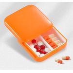 Casa si Gradina - Mobilier - Organizare si depozitare - Cutii depozitare - Cutie depozitare medicamente, 2 compartimente, glisanta, portocaliu, patrata, flippy, inchidere etans - Infinity.ro