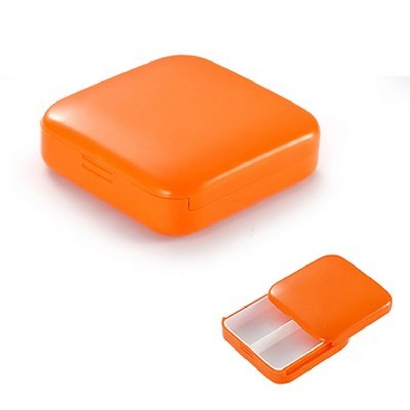 Casa si Gradina - Mobilier - Organizare si depozitare - Cutii depozitare - Cutie depozitare medicamente, 2 compartimente, glisanta, portocaliu, patrata, flippy, inchidere etans - Infinity.ro