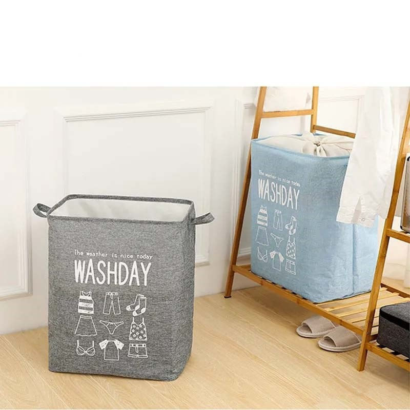 Casa si Gradina - Mobilier - Organizare si depozitare - Cutii depozitare - Cos depozitare, flippy, deschisa, 72 l, textil, 30x40x60 cm, gri, cu imprimeu - Infinity.ro