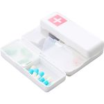 Ingrijire personala si Cosmetice - Sanatate si wellness - Aparate medicale - Accesorii medicale pentru recuperare si tratament - Cutie depozitare medicamente, 7 compartimente sigilate individual, pliabila, portabila, flippy, alb/rosu - Infinity.ro