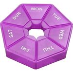 Ingrijire personala si Cosmetice - Sanatate si wellness - Aparate medicale - Accesorii medicale pentru recuperare si tratament - Cutie separator medicamente cu zilele saptamanii, flippy, plastic, 7 compartimente, mov - Infinity.ro