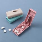 Ingrijire personala si Cosmetice - Sanatate si wellness - Aparate medicale - Accesorii medicale pentru recuperare si tratament - Dispozitiv taiere si depozitare medicamente, flippy, albastru, plastic, 8 x 4 x 1.8 cm - Infinity.ro