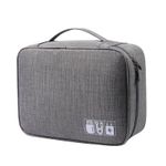 Casa si Gradina - Mobilier - Organizare si depozitare - Cutii depozitare - Geanta organizatoare flippy, pentru cabluri si accesorii, portabila, impermeabila, 24,5 x 18 x10cm, gri - Infinity.ro