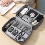 Casa si Gradina - Mobilier - Organizare si depozitare - Cutii depozitare - Geanta organizatoare flippy, pentru cabluri si accesorii, portabila, impermeabila, 24,5 x 18 x10cm, gri - Infinity.ro