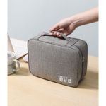 Casa si Gradina - Mobilier - Organizare si depozitare - Cutii depozitare - Geanta organizatoare flippy, pentru cabluri si accesorii, portabila, impermeabila, 24,5 x 18 x10cm, gri - Infinity.ro