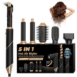 Ingrijire personala si Cosmetice - Aparate & accesorii ingrijire personala - Hair styling - Uscatoare de par - Uscator de par multifunctional 5 in 1, 1000W, 60000 RPM, 200 milioane Ioni Negativi, 3 trepte temperatura, Negru Auriu - Infinity.ro