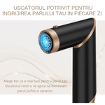 Ingrijire personala si Cosmetice - Aparate & accesorii ingrijire personala - Hair styling - Uscatoare de par - Uscator de par multifunctional 5 in 1, 1000W, 60000 RPM, 200 milioane Ioni Negativi, 3 trepte temperatura, Negru Auriu - Infinity.ro