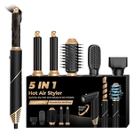 Ingrijire personala si Cosmetice - Aparate & accesorii ingrijire personala - Hair styling - Uscatoare de par - Uscator de par multifunctional 5 in 1, 1000W, 60000 RPM, 200 milioane Ioni Negativi, 3 trepte temperatura, Negru Auriu - Infinity.ro