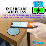 Casa si Gradina - Electrice - Prize - Priza Incorporabila Retractabila ATOMKIT® One, Incarcare Wireless 15W, 3 Prize, 2 Porturi USB, 1.5M Cablu, Alb - Infinity.ro