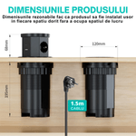 Casa si Gradina - Electrice - Prize - Priza Incastrabila 5 in 1 ATOMKIT® One Z, 3 Prize, 1 Port USB-A, 1 Port USB-C, Incarcare Wireless 15W, Pop-Up, Negru Mat - Infinity.ro