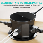 Casa si Gradina - Electrice - Prize - Priza Incastrabila 5 in 1 ATOMKIT® One Z, 3 Prize, 1 Port USB-A, 1 Port USB-C, Incarcare Wireless 15W, Pop-Up, Negru Mat - Infinity.ro