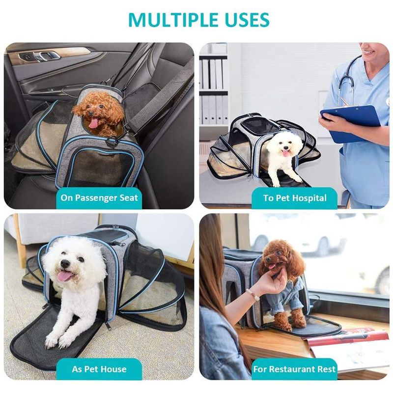 Petshop/Accesorii petshop/Culcusuri si custi/Genti si articole transport - Geanta pentru transport animale mici Manolex®, pliabil, Portabil si respirabil, 45 X 28 X 28CM, Negru/portocaliu - Infinity.ro