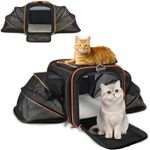 Petshop/Accesorii petshop/Culcusuri si custi/Genti si articole transport - Geanta pentru transport animale mici Manolex®, pliabil, Portabil si respirabil, 45 X 28 X 28CM, Negru/portocaliu - Infinity.ro