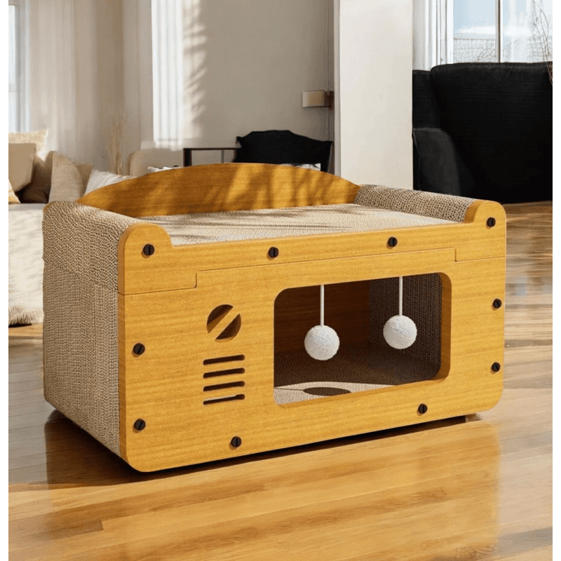 Petshop/Accesorii petshop/Culcusuri si custi/Culcusuri si saltele - Culcus pentru pisici, Casuta tip sisal, loc de joaca si ascutit ghearele - Infinity.ro