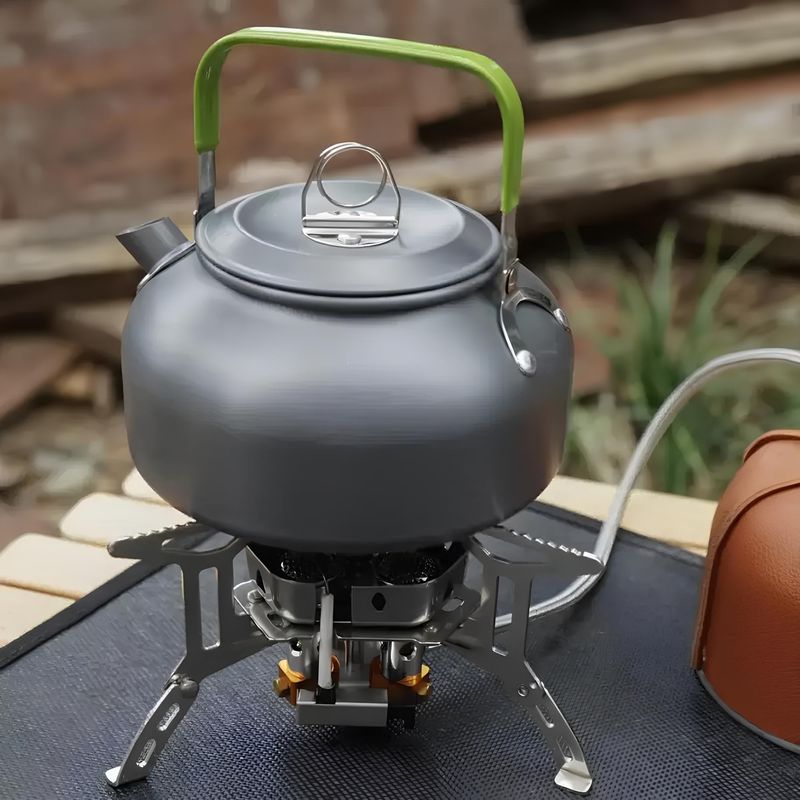 Sport si Outdoor - Camping - Bucatarie de camping - Arzatoare si accesorii - Arzator camping, Putere 6800W, Portabil, Pliabil, Rezistent la vant, Potrivit pentru drumetii si picnic, Argintiu - Infinity.ro