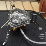 Sport si Outdoor - Camping - Bucatarie de camping - Arzatoare si accesorii - Arzator camping, Putere 6800W, Portabil, Pliabil, Rezistent la vant, Potrivit pentru drumetii si picnic, Argintiu - Infinity.ro