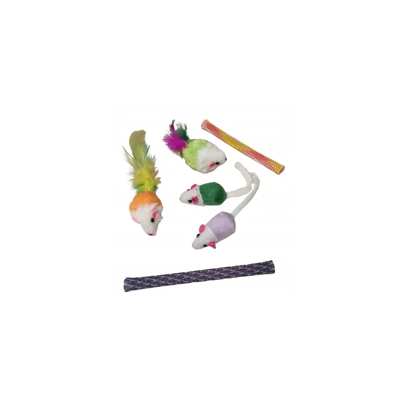 Petshop - Accesorii petshop - Jucarii animale - Jucarii interactive animale - Set 21 Jucarii pentru Pisici, Tunel, mingii, soareci, undita, Gonga® Multicolor - Infinity.ro