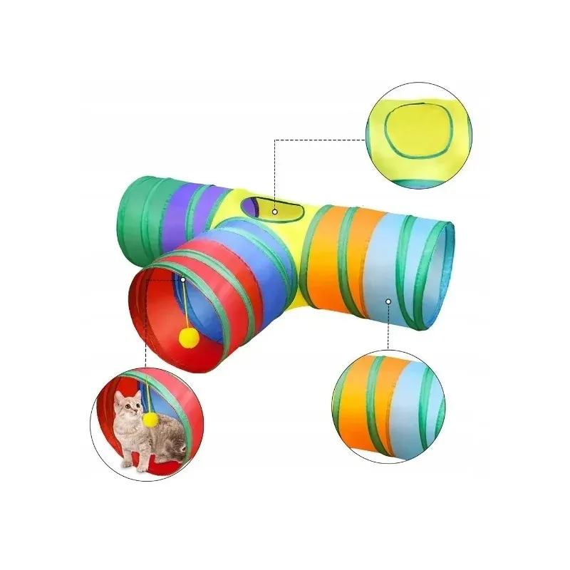 Petshop - Accesorii petshop - Jucarii animale - Jucarii interactive animale - Set 21 Jucarii pentru Pisici, Tunel, mingii, soareci, undita, Gonga® Multicolor - Infinity.ro