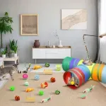 Petshop - Accesorii petshop - Jucarii animale - Jucarii interactive animale - Set 21 Jucarii pentru Pisici, Tunel, mingii, soareci, undita, Gonga® Multicolor - Infinity.ro