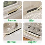 Market - Curatenie si intretinere casa - Produse menaj - Maturi si farase - Perie multifunctionala si stergator, flippy, pentru spatii greu accesibile, 24.7 x 4.5 cm, alb laptos - Infinity.ro