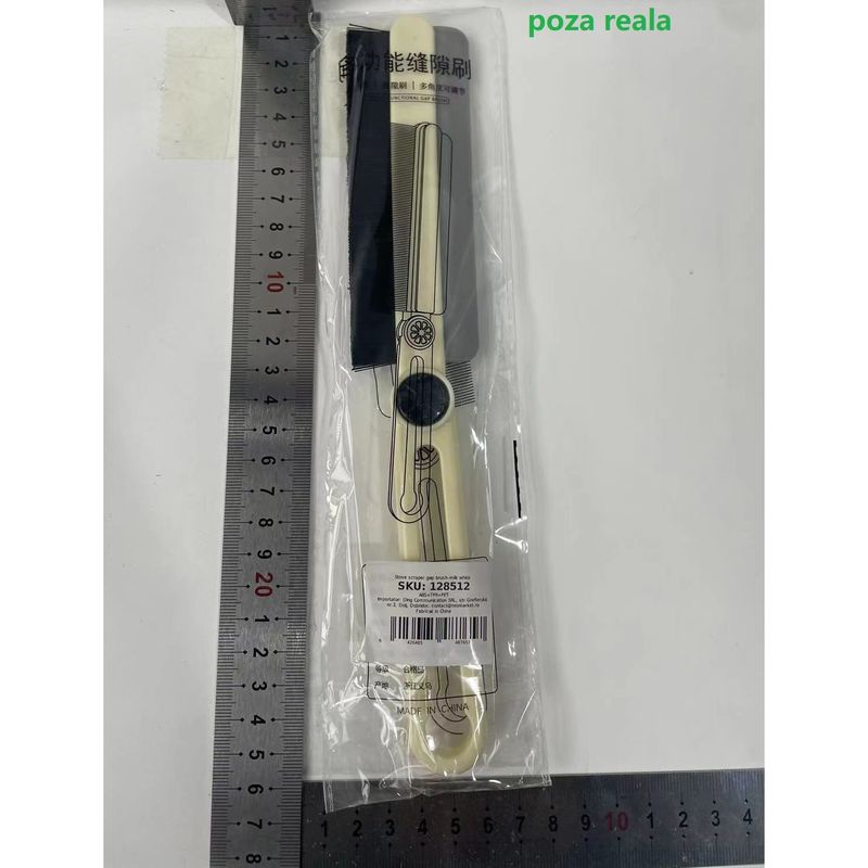 Market - Curatenie si intretinere casa - Produse menaj - Maturi si farase - Perie multifunctionala si stergator, flippy, pentru spatii greu accesibile, 24.7 x 4.5 cm, alb laptos - Infinity.ro