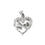 Fashion, accesorii si bijuterii - Femei - Bijuterii femei - Pandantive femei - Pandantiv, jolie silver, argint 925, model inima cu porumbel, 20 x 15 mm, 1.5 g - Infinity.ro