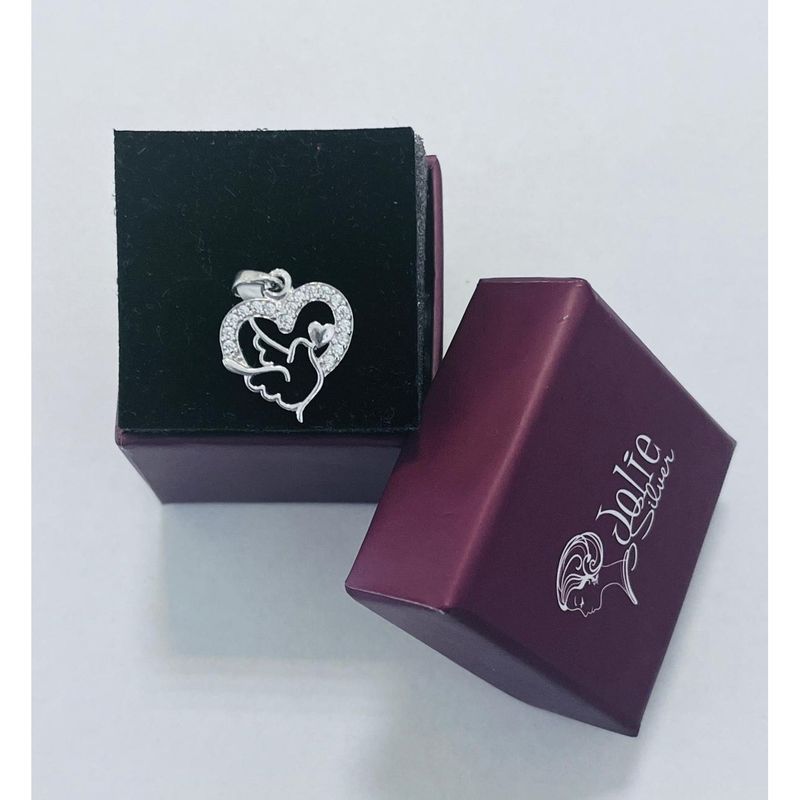 Fashion, accesorii si bijuterii - Femei - Bijuterii femei - Pandantive femei - Pandantiv, jolie silver, argint 925, model inima cu porumbel, 20 x 15 mm, 1.5 g - Infinity.ro