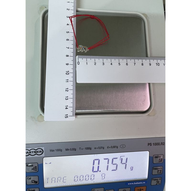 Market - Cadouri - Martisoare - Bratara snur reglabil, argint 925, elefant cu pietre, jolie silver, 0.7 g, 1.5 cm x 0.8 cm - Infinity.ro