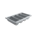 Casa si Gradina - Bucatarie si vesela - Organizare si depozitare bucatarie - Suporturi tacamuri si vase - Tava suport tacamuri, 4 compartimente, Hendi, polipropilena gri, GN 1/1, 53x32.5x(H)10 cm - Infinity.ro