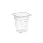 Casa si Gradina - Bucatarie si vesela - Vase pentru gatit - Tavi copt - Tava Gastronorm 1/6, 176x162x(H)65 mm, 1 litri cu marcaj HACCP, polipropilena, Hendi - Infinity.ro